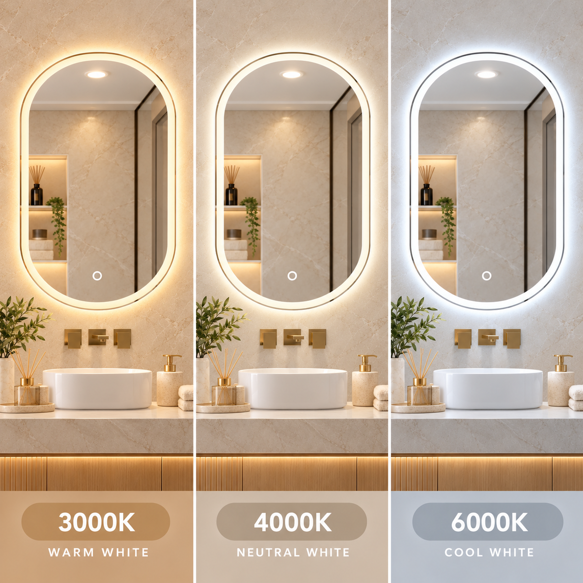 LED ogledalo S612C, 60x80cm / 80x60cm