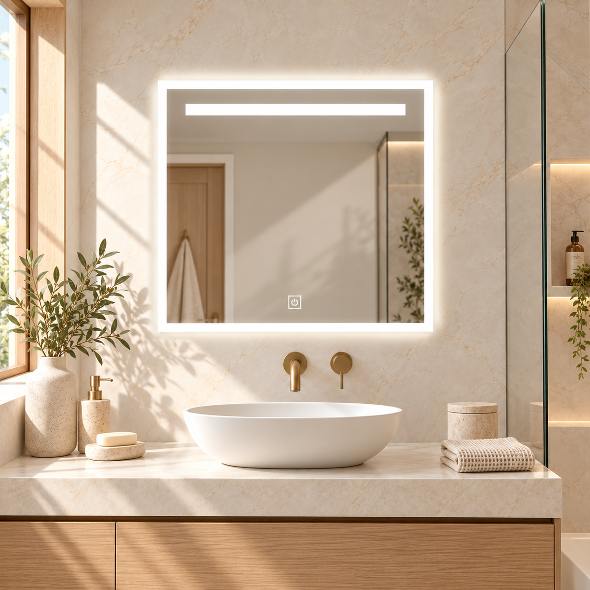 LED ogledalo S61C, 80 x 60 cm