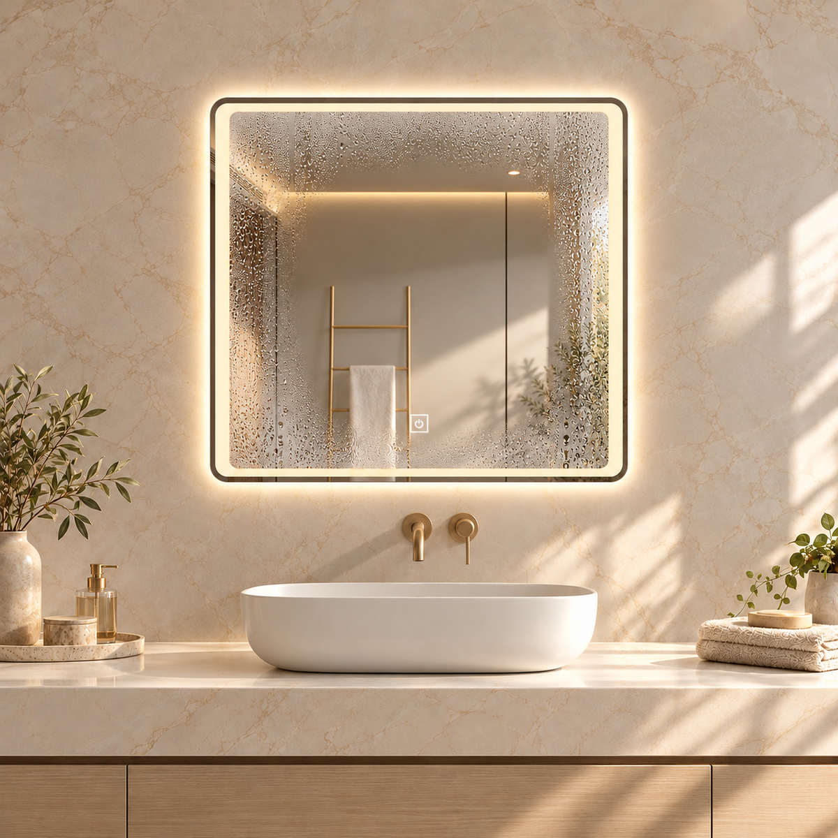 LED ogledalo S64F, 70x70cm