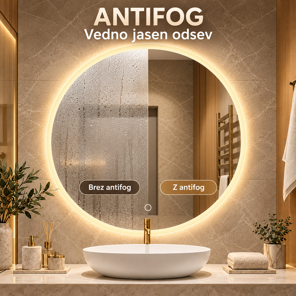 LED mirror S617A, Ø 80cm