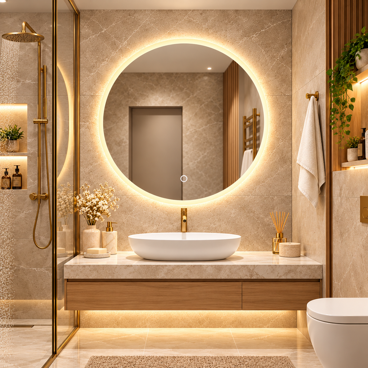LED ogledalo S617D, fi 100cm