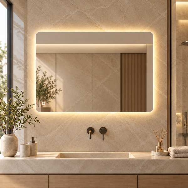 LED ogledalo S645B, 100×80 cm / 80×100 cm, ambijentalno osvjetljenje