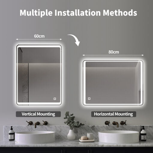 LED mirror S64B, 60x80cm / 80x60cm