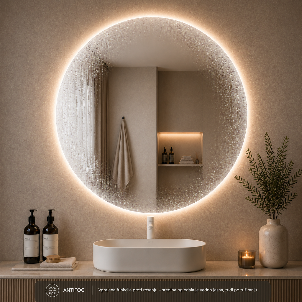 LED ogledalo S616A, fi 90 cm, ambijentalna rasvjeta