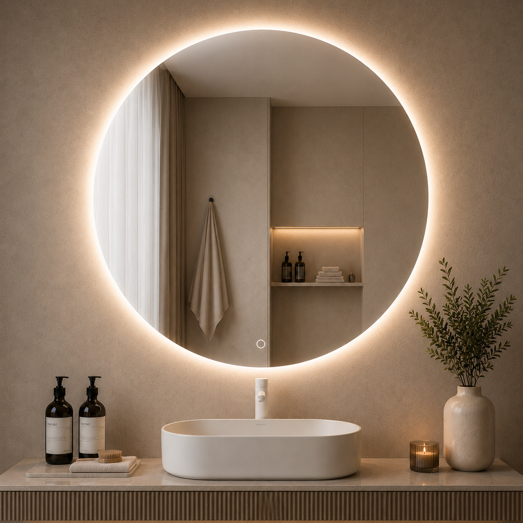 LED ogledalo S616A, fi 90 cm, ambijentalna rasvjeta