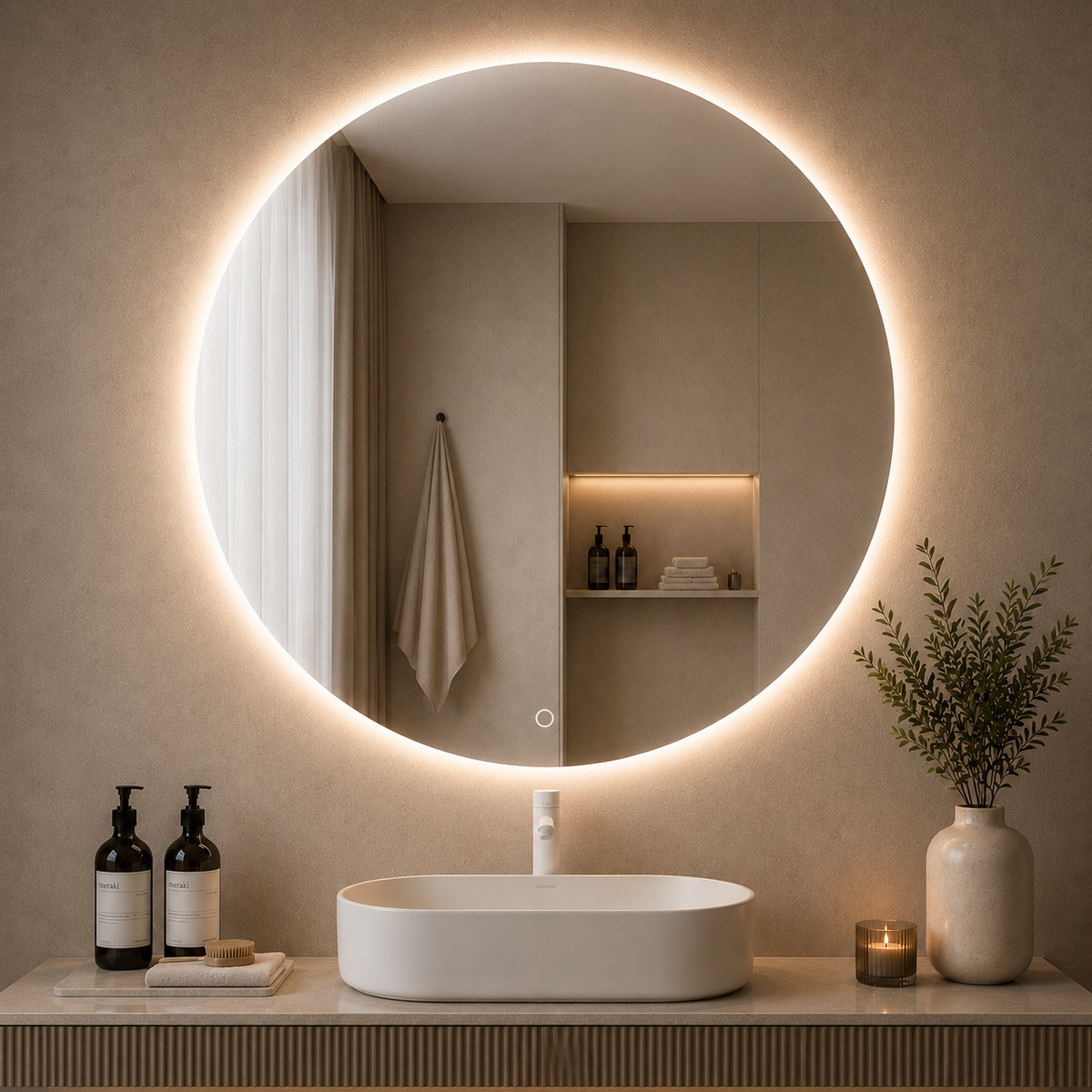 LED ogledalo S616A, fi 90 cm, ambijentalna rasvjeta