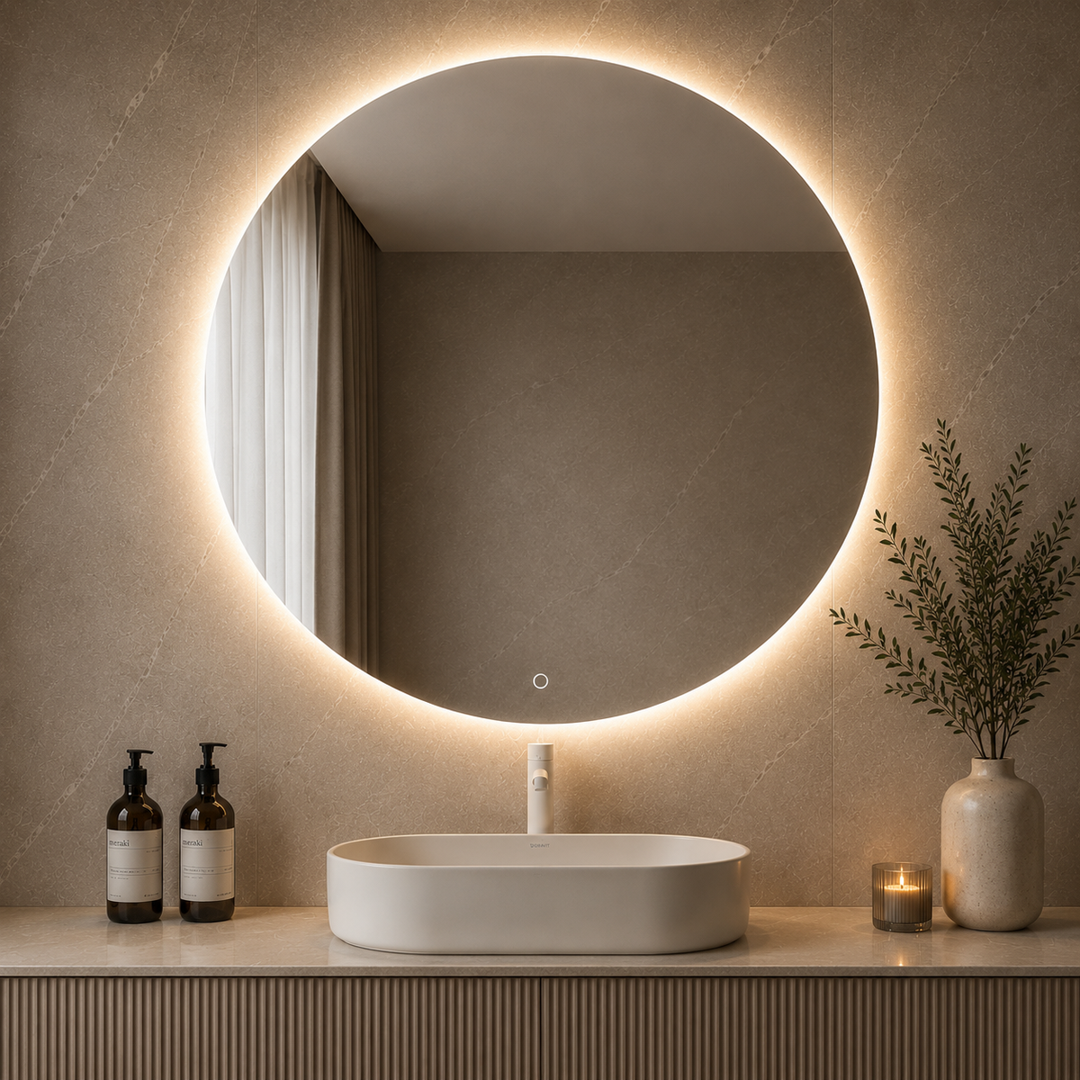 LED ogledalo S616B, fi 80cm, ambijentalna rasvjeta