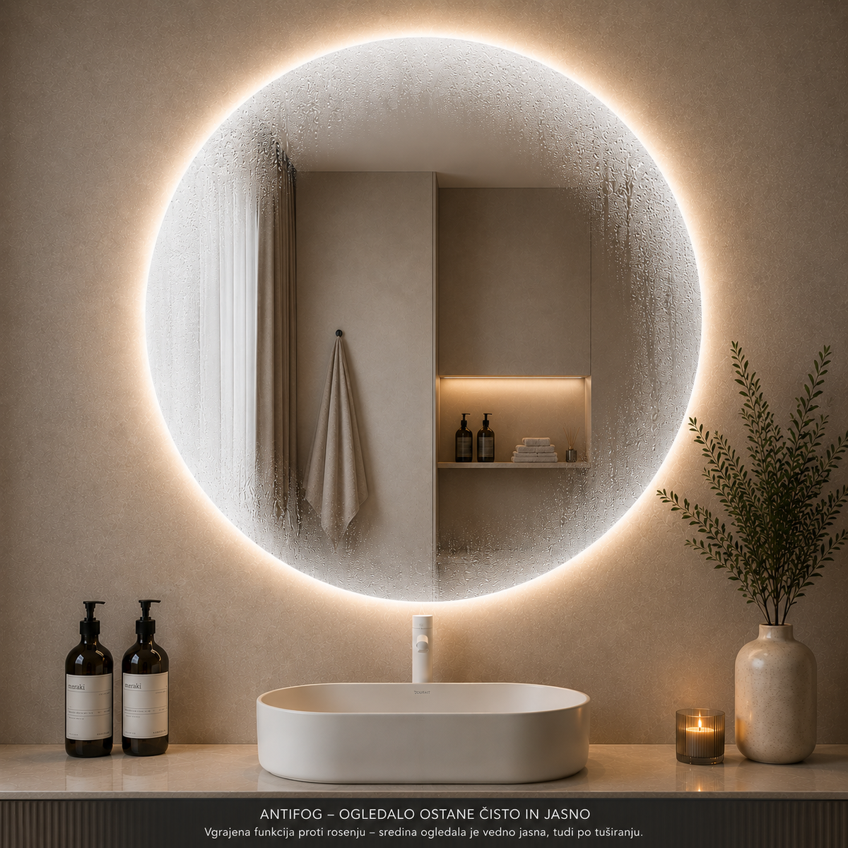 LED ogledalo S616C, fi 70cm, ambijentalna rasvjeta
