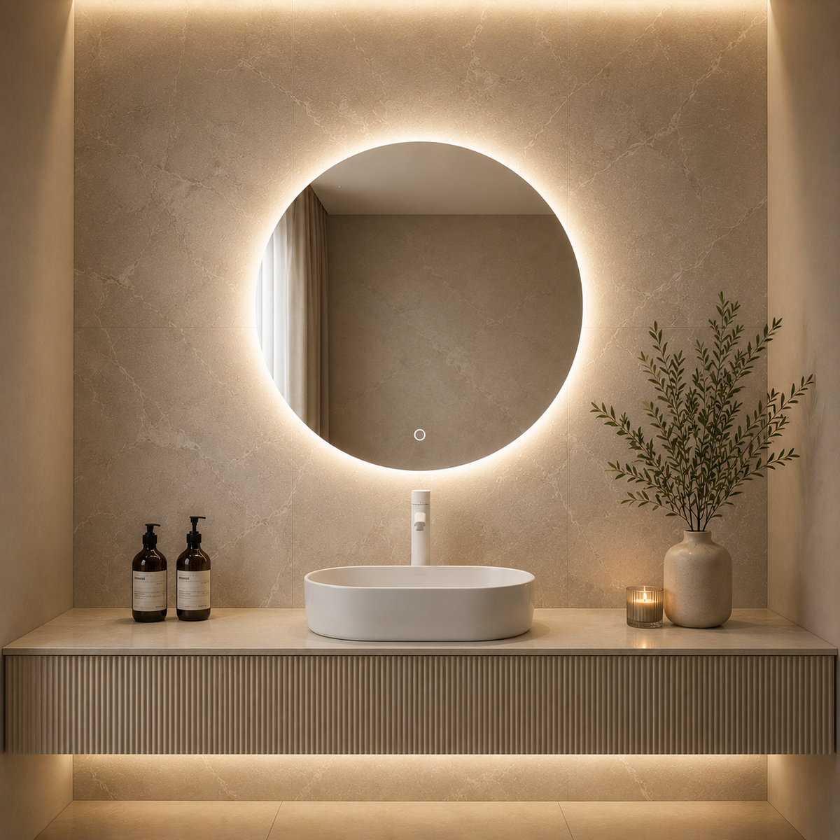 LED ogledalo S616B, fi 80cm, ambijentalna rasvjeta