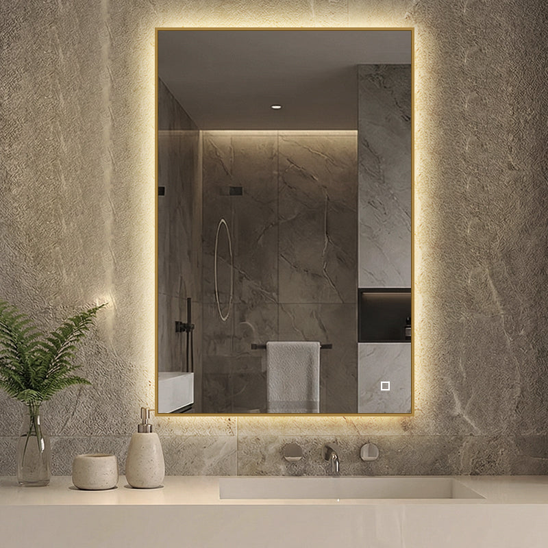 LED ogledalo S67D sa zlatnim okvirom, 120x80cm / 80x120cm, ambijentalna rasvjeta