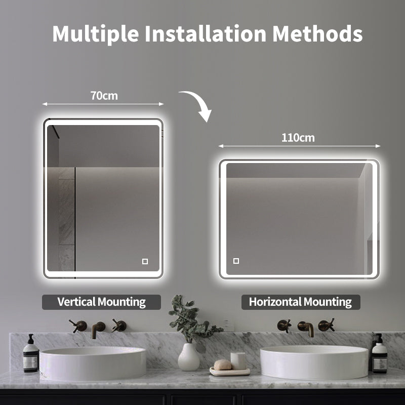 LED ogledalo S64E, 110x70cm / 70×110 cm