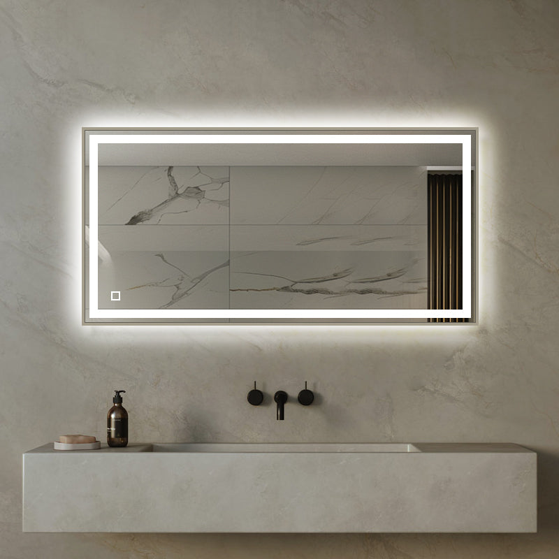 LED ogledalo S66BG z lesenim okvirjem v sivi barvi, 120x60cm / 60x120cm – 3. pogled