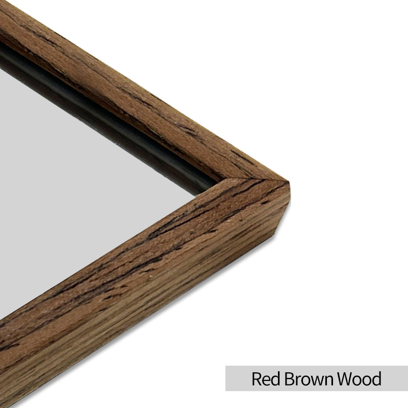LED ogledalo S614BR, fi 70cm, z lesenim okvirjem v rdeče-rjavi barvi – 4. pogled