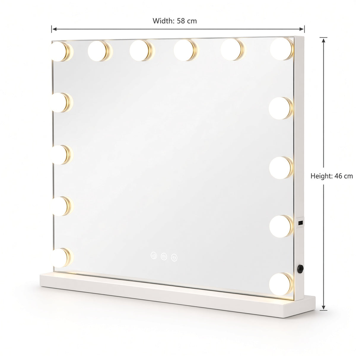 Make-up LED OGLEDALO Hollywood S6H01B, 58 × 48 cm z Bluetooth zvočnikom – 4. pogled