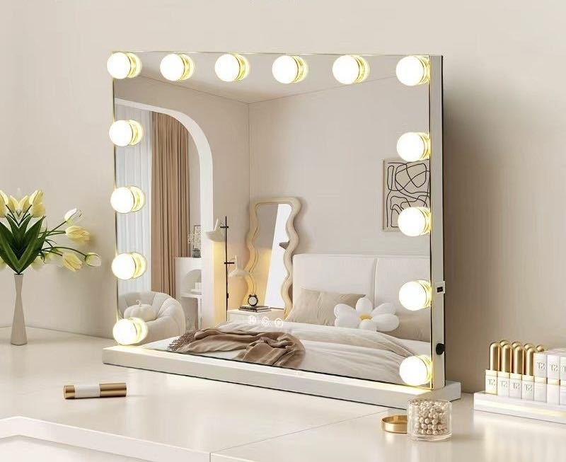Make-up LED OGLEDALO Hollywood S6H01B, 58 × 48 cm z Bluetooth zvočnikom – 5. pogled