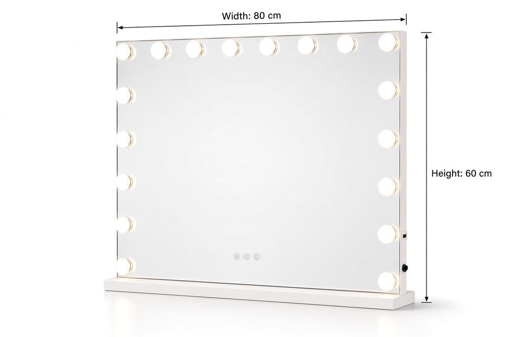 Make-up LED OGLEDALO Hollywood S6H02B, 80 × 60 cm z Bluetooth zvočnikom – 5. pogled