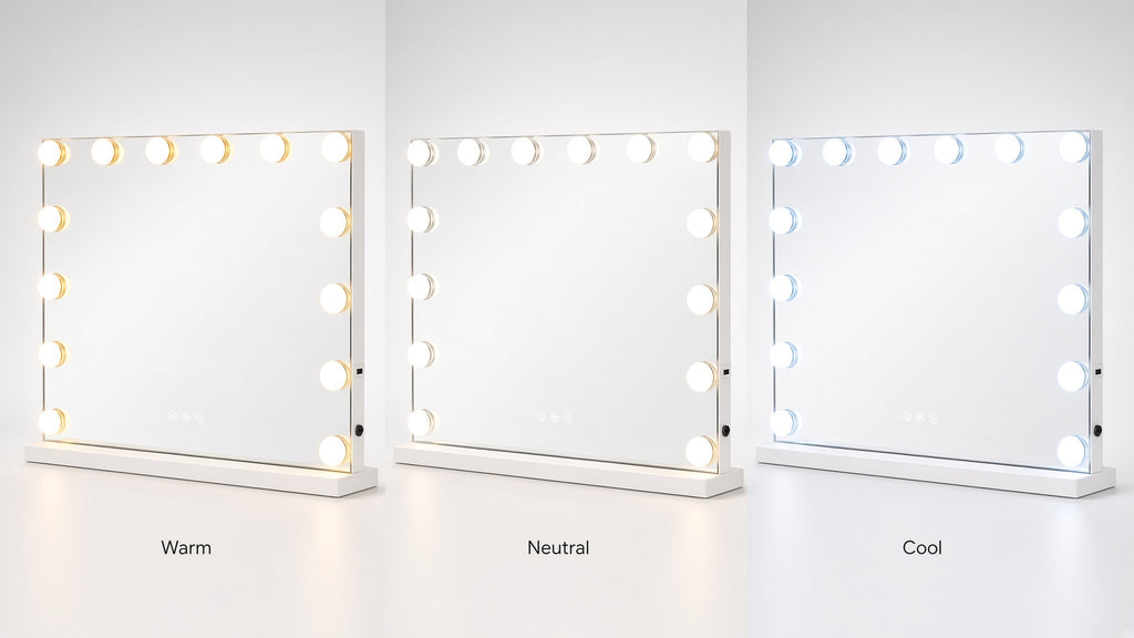 Make-up LED OGLEDALO Hollywood S6H01B, 58 × 48 cm z Bluetooth zvočnikom – 7. pogled