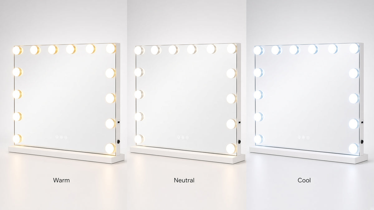 Make-up LED OGLEDALO Hollywood S6H01B, 58 × 48 cm z Bluetooth zvočnikom – 7. pogled