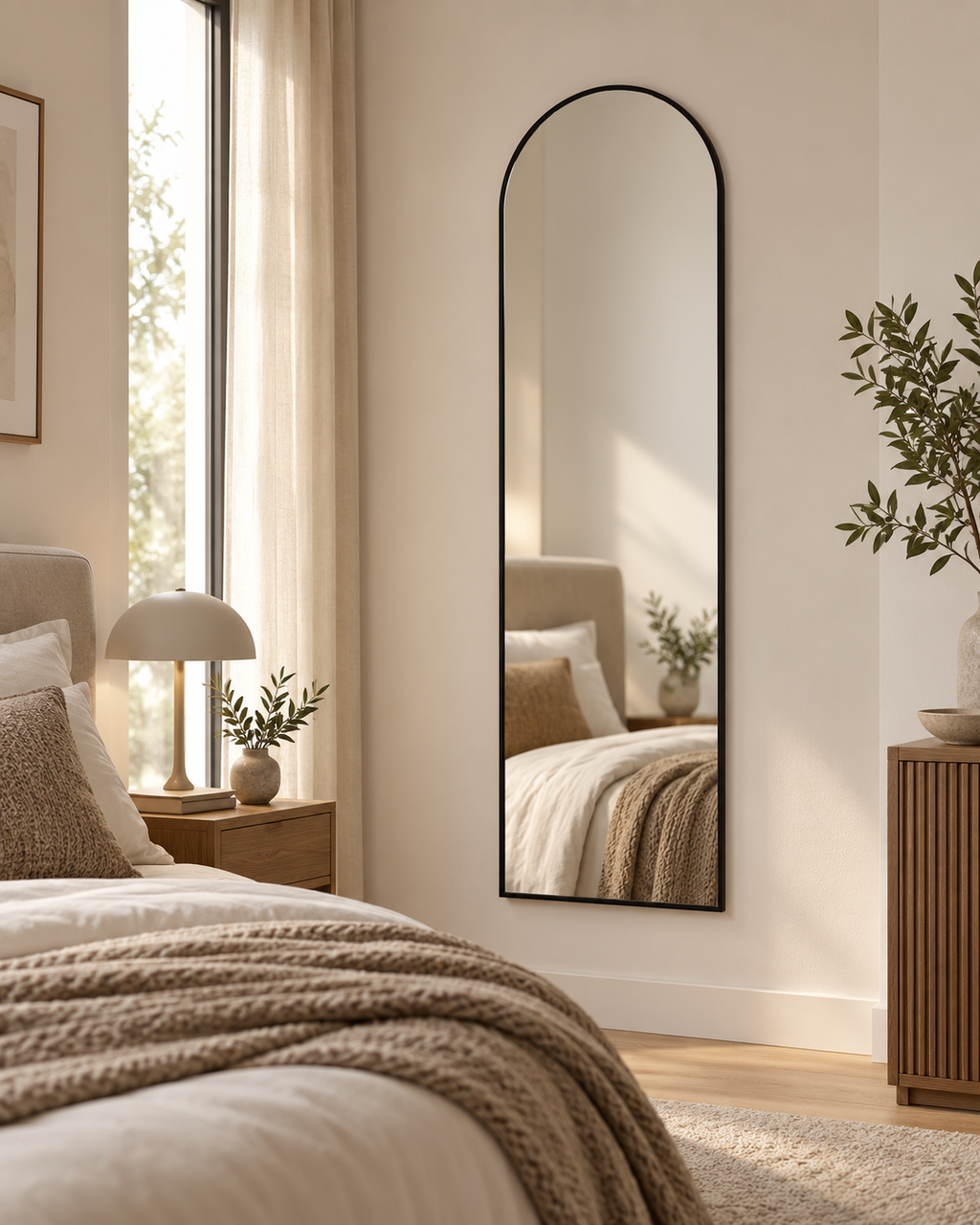 Stensko ogledalo S6ST1, s črnim ALU okvirjem 40 × 150 cm – 3. pogled
