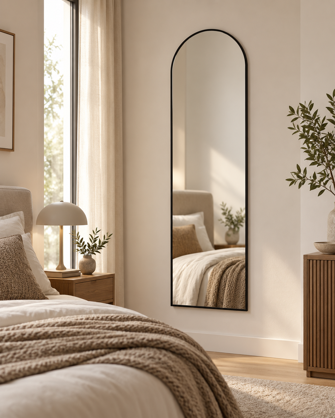 Stensko ogledalo S6ST1, s črnim ALU okvirjem 40 × 150 cm – 3. pogled
