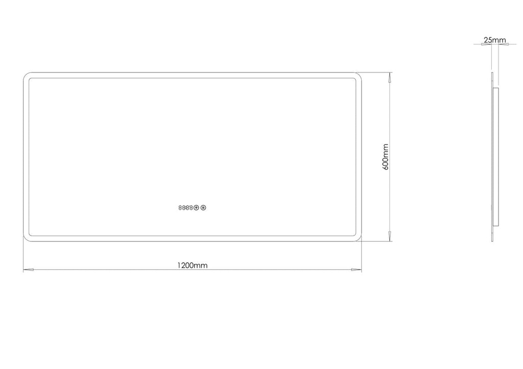 LED mirror S65B, 120x60cm