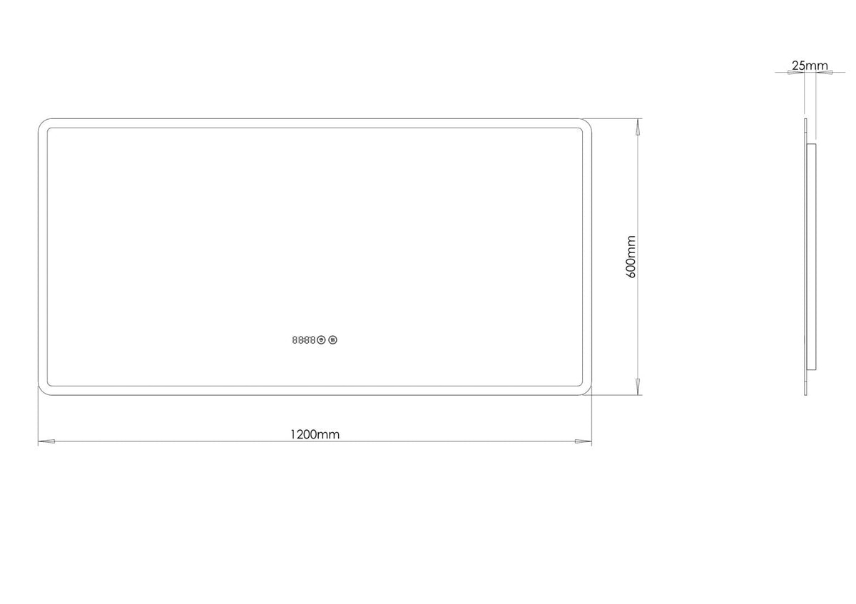LED mirror S65B, 120x60cm