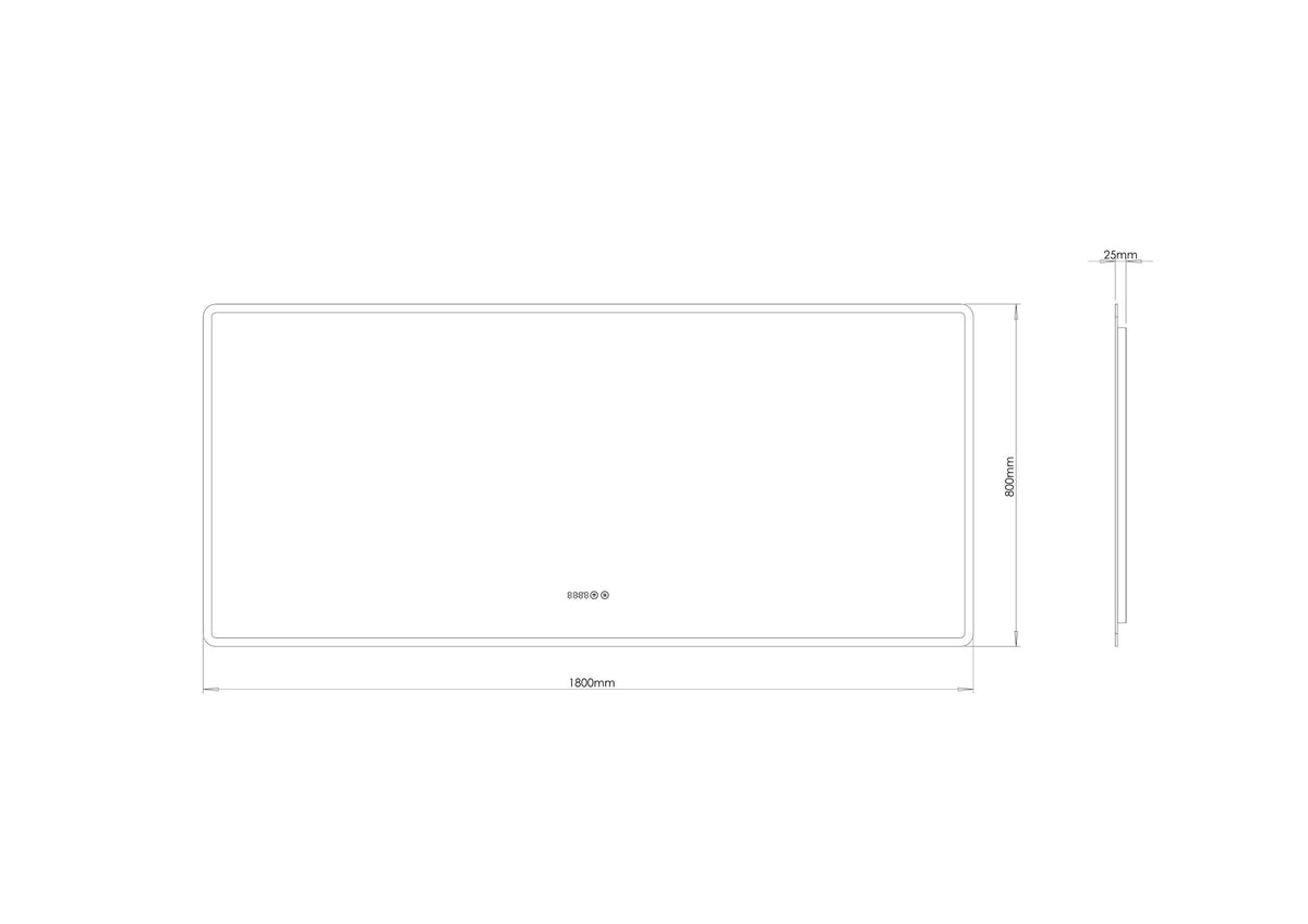 LED ogledalo S65D, 180x80cm